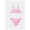 Tezenis Bikini Brassiere Con Slip Bimba Pois Argento Bambina Rosa