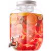 Ceciliec Dispenser per bevande in vetro con rubinetto in acciaio inox, dispenser per bevande a prova di perdite da 3,7 l, con nucleo di ghiaccio, facile da riempire, brocca in vetro a bocca larga, accessori