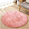 ORINOVA Tappeto Peloso Rosa Rotondo 90 cm Morbido Camera da Letto Rug Tappeti Scendiletto Lavabile in Lavatrice Moderno Salotto