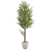 MAIA SHOP Olivo artificiale 180 cm, pianta finta grande da interno con tronco naturale, albero decorativo realistico per casa ufficio hotel
