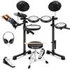 CAHAYA Set di Batteria Elettronica con Sgabello: Batteria Elettronica Portatile con Pelli Mesh Silenziose, 350 Suoni Integrati, Compatibilità USB/MIDI e Cuffie, Perfetta per Bambini e Principianti