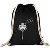 Turnbeutelliebe® Sacca da palestra con motivo a leone, in cotone, colore nero, per lo sport, zaino in stoffa, borsa da palestra, ca. 12 litri, 37 x 46 cm