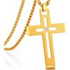 jiamiaoi Collana Con Croce In Oro Per Uomo E Donna Ciondolo Croce Oro Da Uomo Collana Con Crocifisso In Acciaio Inossidabile