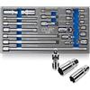 CCLIFE 23 Pezzi Ribaltamento prolunga cricchetto, 1/4 3/8 1/2 adattatore per prolunga cricchetto set di chiavi a bussola Cr-V adatto per riparazioni meccaniche e automobilistiche