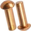 AERZETIX Set di 12 rivetti pieni in rame Ø4x12 mm/testa semitonda