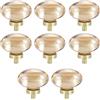 TopHomer Pomelli rotondi decorativi trasparenti in cristallo, 8 pezzi da 45 mm pomelli esterni per mobili in cristallo artificiale, maniglie per porte in vetro, pomelli rotondi per mobili per armadio