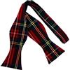 King & Priory Papillon tradizionale scozzese scozzese a quadri, colore: rosso