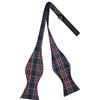 King & Priory Papillon blu navy a quadri scozzesi, Blu, Taglia unica