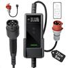 dé Mobile Wallbox 11 kW con app, cavo di ricarica da 5,5 m [0,7 m + 4,8 m, trifase, 6-16 A] da CEE 16 A a Tipo 2 con potenza; EV Wallbox da 11 kW per Model Y/3, e-tron e veicoli BEV/PHEV