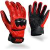 TLA TROOPS LEGEND RACING APPAREL TLA NOX Guanti moto pelle, protezioni nocche, omologati CE, polsino corto, 2XS-5XL uomo, donna. Guanto da moto, scooter, touchscreen, estivi, traspiranti, alta protezione all'impatto (Rosso, RossoXS)