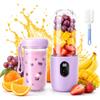 Afenau Frullatore Portatile, Mini Frullatore Portatile con Display Digitale, Ricaricabile Smoothie Maker con Spazzola per la Pulizia, Frullatore Elettrico PORTATILE per Succhi di Frutta Frullati, Viola