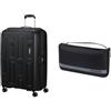 American tourister Ellipso 79 cm valigia rigida nero con copri valigia L, black/grey