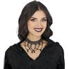 FIESTAS GUIRCA | Girocollo Ricamato con Pietre Nere - Gioiello per Costumi da Principesse, Marchesi e Halloween - Accessorio Ideale per Feste e Celebrazioni (Unisex) - Nero