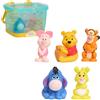 Disney Winnie The Pooh Bath Caddy con 5 Giocattoli da Bagno - Pooh, Piglet, Tigger, Eeyore e Rabbit - portaoggetti con Ventose per Vasca, Giochi d'Acqua Anti-Muffa per Bambini dai 3 Anni in su