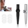 Yzmmxz 2 Pcs Kazoo Professionale, Kazoo Strumento Musicale Con 6 Membrane Flauto, Strumenti Musicali Adulti(Argento E Nero)