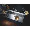 GROHE K800 Lavello da cucina in acciaio inox, 1 vasca 968 x 400 x 200 mm, Dimensioni standard 1024 x 510 mm, con miscelatore da cucina professionale GROHE Essence, Raccordi da 3/8 pollici