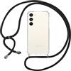 ISOI Cover con Cordino per Samsung Galaxy S23 Plus 5G/S23+ 5G, Custodia Trasparente con Collana Tracolla Laccio Collo Ultra Sottile Morbido TPU Silicone Antiurto AntiGraffio Antiscivolo Case, Nero