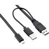 chenyang UC-125 Type-C USB-C a USB 3.0 maschio e USB 2.0 Dual Data Y Cable per laptop e disco rigido 60 cm