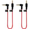 Yewseas 2PCS Cavo Patch da TRS a TRRS 3,5mm, Cavo Spiralato Estensibile per Microfono TRS, Connettori Angolati e Contatti Placcati in Oro, Compatibile con Smartphone e Tablet