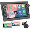 Podofo 2+64G Autoradio per Opel Astra Antara Vectra Corsa Zafira Meriva Vivaro Combo con Carplay Android Auto Autoradio da 7 Pollici con Navigatore GPS, Bluetooth WiFi RDS + Telecamera Posteriore