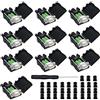 YIOVVOM 10 connettori DB9 maschio, connettori RS232 a 9 pin, adattatore seriale D-SUB RS485 senza saldatura, con terminali a vite, custodia, bulloni lunghi