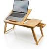 MOVADEK Vassoio per Laptop Regolabile con Organizer - Tavolino da Letto e Divano per PC Portatile, con Passacavi e Tappetino per Mouse, Scrivania Portatile per Smart Working e Relax