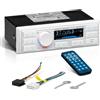 GK SOUND KIT SET PER BOSS AUDIO SYSTEMS MR500UAB stereo marino 1 din, digital media, ricevitore am/fm, stereo, usb/mp3/wma, con bluetooth, per barca, mare, 1 pezzo + accessori di montaggio