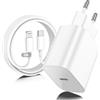 ZMHPJQ Caricatore iPhone,USB C Rapido Caricabatterie 20W da 2m Cavo Spina Adattatore per Apple iPhone 14 13 Pro Max/12 Mini/11 Pro/iPad