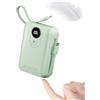 Powelephant Batteria esterna da 20000 mAh con cavo integrato: Power Bank a carica rapida da 22,5 W per telefono portatile, batteria USB-C (ingresso e uscita), caricabatterie portatile con 4 uscite e 2 ingressi