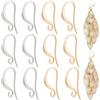 BENECREAT Gancio per Orecchini A Bottone Placcato Oro 48K Reale 2 Colori, Bobina d'Argento in Ottone e Fili per Orecchio Pendenti A Sfera Ami da Pesca con Contenitori in Plastica,Foro:1.5 mm