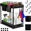 Generico Organizer Sottolavello Cucina Bagno con Cassetti Estraibili, Porta Detergenti e Accessori, Scaffale Salvaspazio Multiuso, Struttura Robusta, Facile da Montare, Design Moderno