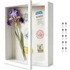JUNANDHBAO Cornice 3D, 20 x 25 cm Cornice profonda con chiusura magnetica, Cornice per oggetti, Shadow Box, Shadow Box da parete con puntine, per foto, ricordi, opere d'arte fai da te (Bianco)