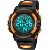 aswan watch Digital klocka för flickor och pojkar med stoppur, kalender, Väckarklocka och ljus-Sport Barnklocka med silikonrem-S/M, 42/Orange, S, koppel