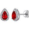 Suplight Orecchini Argento con Rubino Orecchini a Goccia Argento 925, Orecchini Donna Rubino Granato Gennaio, Accessori Elegante con Confezione Regalo