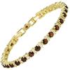 RIZILIA Eternity - Bracciale tennis da donna con zirconia cubica a taglio rotondo, con pietra portafortuna multicolore disponibile in oro giallo 14 K, Medio, Zirconie sintetico