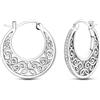 Hapour Orecchini a cerchio in argento sterling 925, da donna, con zirconi cubici, Argento sterling