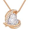 CDE Collana Donna Cuore Regalo Gioielli Donna Pendente Argento 925 Placcata Oro con Pietra di Nascita per Festa Della Mamma Compleanno San Valentino per Lei Mamma Fidanzata Moglie con 5A Cubic Zirconie