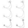 QUARKZMAN 6Pz Clip Magnetiche per Abiti, Clip per Vestiti A Forma di Fiocco/Stella/Perle con Catenella, Magneti per Hijab per Vestiti, Sciarpe, Gambe Pantaloni, Spille, Argento