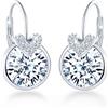 MICMIF Rotondo Orecchini Pendenti Donna con Zircone in Argento 925, Orecchini a Cerchio con Pietre Preziose Brillantini Grandi, Chiusura a Leva Gioielli Regalo per Fidanzata Moglie Mamma