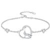 ROMANTICWORK Wolf, bracciale in argento Sterling 925, con cuore e lupo, idea regalo per donna