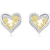 Vadmans Orecchini a perno a forma di girasole, in argento Sterling, a forma di girasole, a forma di cuore, idea regalo per compleanno, Argento sterling, Zirconia cubica