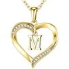 TINGN Collana in oro con lettere da donna - oro 14 carati placcato in oro 14 carati, collana da donna con lettere dalla A alla Z, regalo di compleanno, regalo personalizzato per donne e ragazze