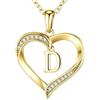 TINGN Collana in oro da donna con lettere, placcata in oro 14 carati, a forma di cuore, con lettere dalla A alla Z, regalo di compleanno, regalo personalizzato per donne, ragazze, fidanzate, donne