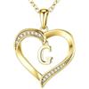 TINGN Collana in oro da donna con lettere, placcata in oro 14 carati, a forma di cuore, con lettere dalla A alla Z, regalo di compleanno, regalo personalizzato per donne, ragazze, fidanzate, donne
