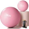 Lureon Palla Ginnastica 55/65/75 cm + Palla Pilates 25 cm - Palla Yoga Ispessita Struttura, Anti Scoppio & Antiscivolo, Fitball per Casa, Ufficio, Fitness, Yoga & Gravidanza (Rosa, 55 + 25 cm)
