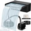Biling Set di cascate in acciaio inox, 30 cm, completo di pompa e filtro 40 W, 2500 l/h, per laghetto da giardino, laghetto galleggiante, gioco d'acqua, decorazione da giardino, cascata d'acqua