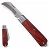 topolenashop Coltello da Innesto a Roncola Tascabile 19,5 cm - Lama Curva 6 cm in Acciaio Inox, Coltello Potatura e Giardinaggio, Manico in Legno, Pieghevole | 313002