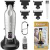 KEMEI 2499 Tagliacapelli Professionale Uomo con Lama A T, Macchinetta Wireless con Base di Ricarica, Motore Potente da 7000 RPM, Taglia Barba Uomo con Display LED, Uso per Casa e Barbiere