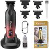 KEMEI 2499 Tagliacapelli Professionale Uomo con Lama A T, Macchinetta Wireless con Base di Ricarica, Motore Potente da 7000 RPM, Taglia Barba Uomo con Display LED, Uso per Casa e Barbiere