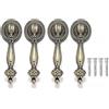 HERCHR Maniglie a Goccia in Stile Europeo Color Bronzo Anticato, Set Da 4 Pomelli Vintage in Lega Di Zinco a Foro Singolo per Cassetti, Con Viti Di Montaggio, Per Armadi